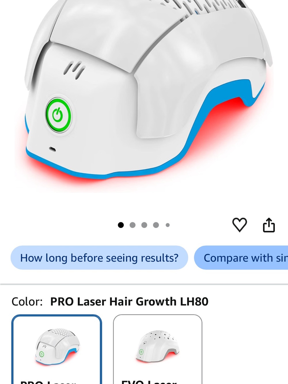 Pro Laser Hair Growth Helmet - White with Blue Accents